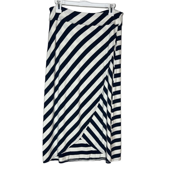 Athleta Ribbon Stripe Faux Wrap Tulip Hem Midi Skirt - Picture 3 of 6
